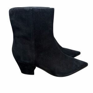 Marc Fisher Black Suede Pointed Ankle Booties
